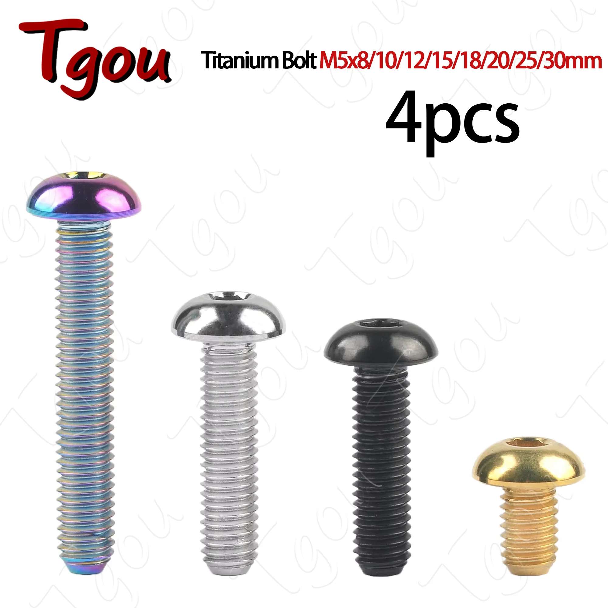 

Tgou Titanium Bolt M5x8/10/12/15/18/20/25/30mm Allen Key Head Screws for Water Bottle Cage Fixing Bolts Bike 4pcs