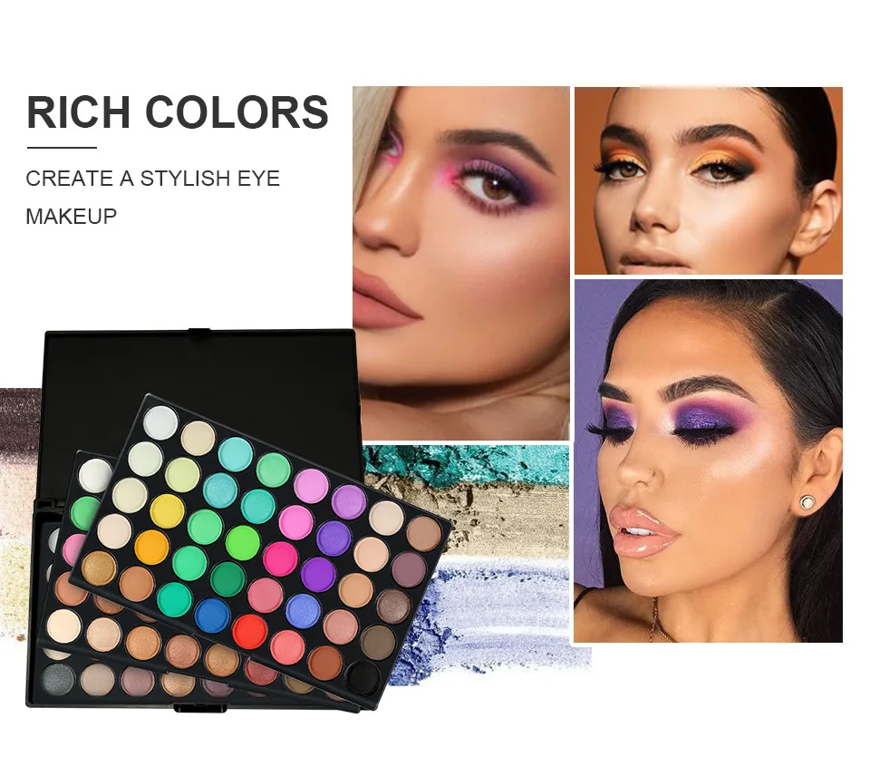 Best-Selling Popfeel Makeup 120 Color Glitter Matte Eye Shadow Palette Make Up Minerals Eyeshadow + 8Pcs / Sets Brush Gift Women