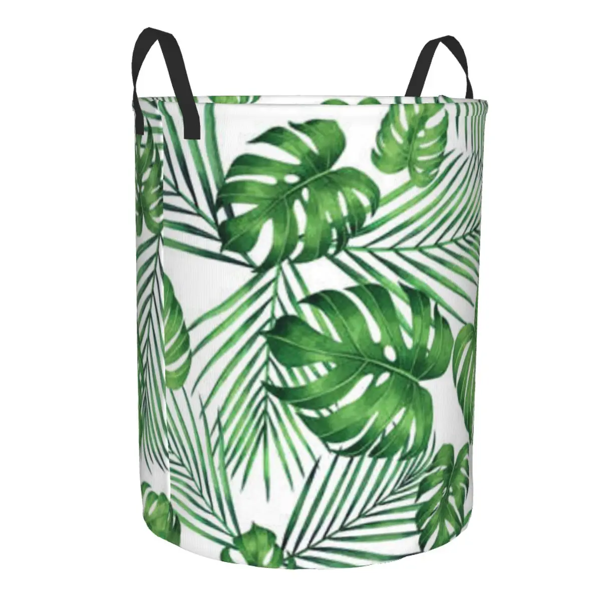 Foldable Laundry Basket for Dirty Clothes Monstera Coconut Leaves Pattern Storage Hamper Kids and Baby Home Organizer