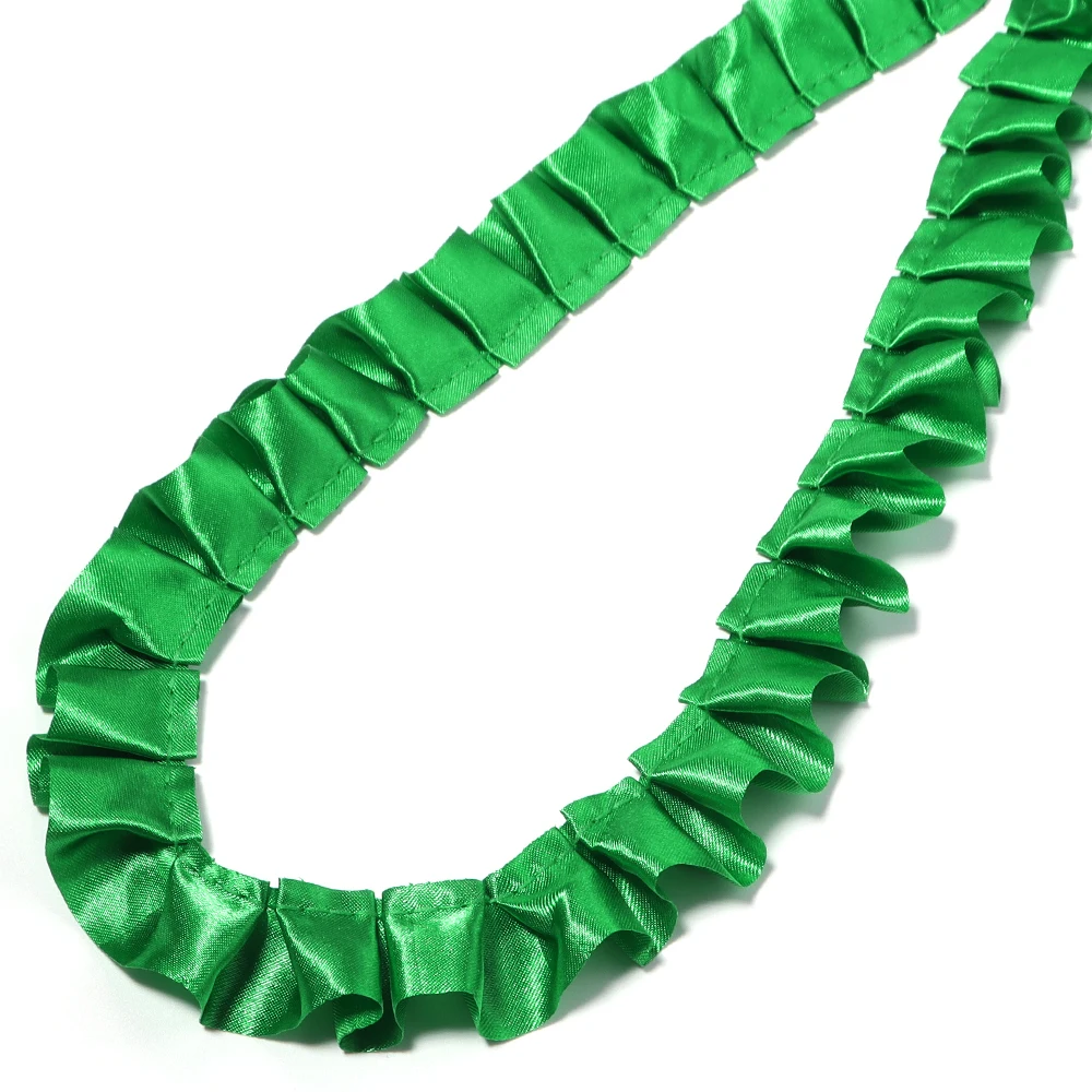 3 Yards 2,5 cm farbiges Satin-Plissee-Spitzenband mit Rüschenbesatz für Kleider, Kleidungsstücke, Nähen, Dekoration, DIY-Bastelarbeiten, Vorhänge, Taschen, Heimdekoration – Detail 11