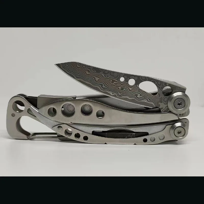 1 Pc Replacement VG10 Core Damascus Blade for Leatherman Skeletool DIY Modify,Excluding pliers