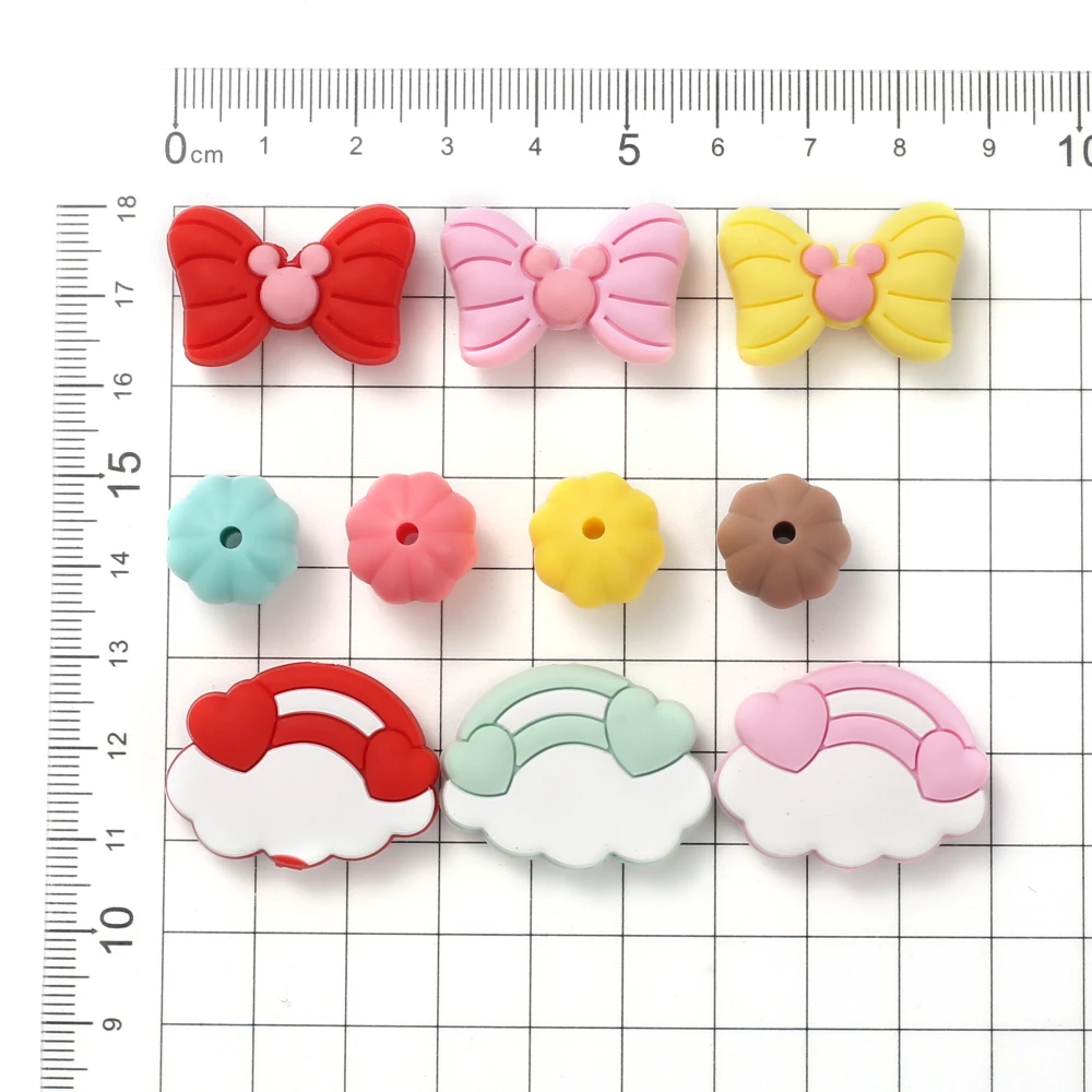 10Pcs 22x30mm Cartoon Clouds Silicone Bead For Nursing Teether Chew Toy DIY Necklace Bracelet Baby Pacifier Chain Jewelry Making