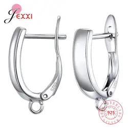 Envío Directo, pendientes de plata de ley 925 auténtica, accesorios de joyería DIY, componente de joyería para mujeres y niñas de alta calidad