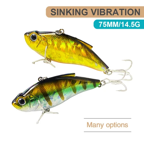ZWICKE 7,5 cm 14,5g Señuelos de Pesca hundimiento VIB Wobbler vibración de fundición larga cebo duro Artificial Trolling Jerkbait señuelo de lubina