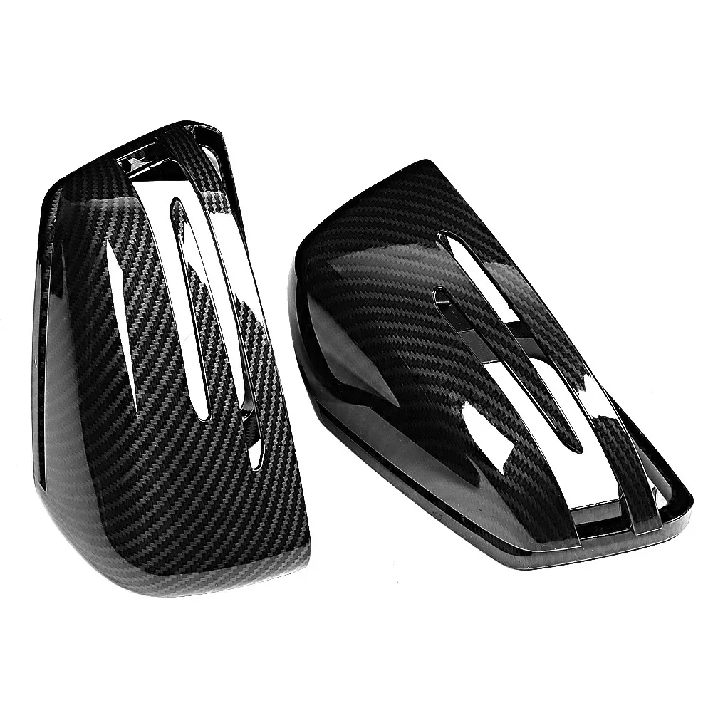 For Mercedes-Benz A/B/C/E/S Class W204 W212 Carbon Fiber Water Transfer Rearview Mirror Case - Direct Replacement