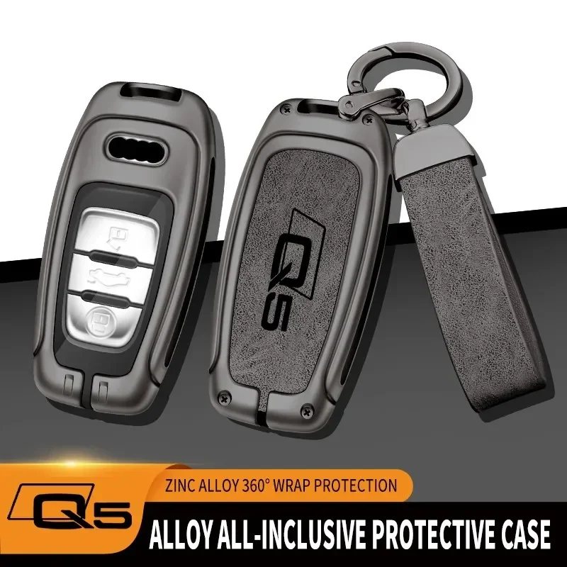 

Zinc Alloy Car Key Case For Audi Q5 Remote Control Protector For Audi Full Series Q5 A4 A6 A7 A5 Car Key Cover Accessories