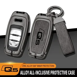 Zinc Alloy Car Key Case For Audi Q5 Remote Control Protector For Audi Full Series Q5 A4 A6 A7 A5 Car Key Cover Accessories