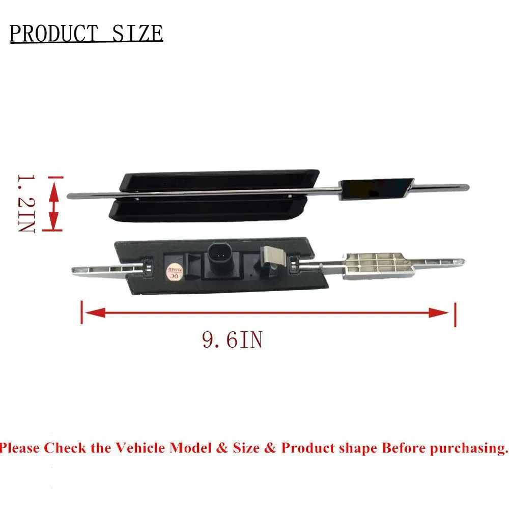 Black Lens Dynamic Arrow LED Side Marker Lamp Turn Signal Blinker Light For BMW E60 E90 E61 E82 E93 E92 E91 E81 E88 With M Logo view 5