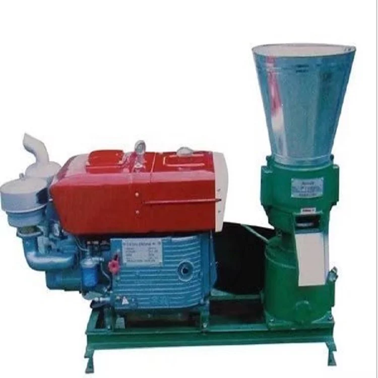 Mobile Wood Pellet Mill Engine Motor Pelletizer Gear Bearing 55HP 900-1200kg/h