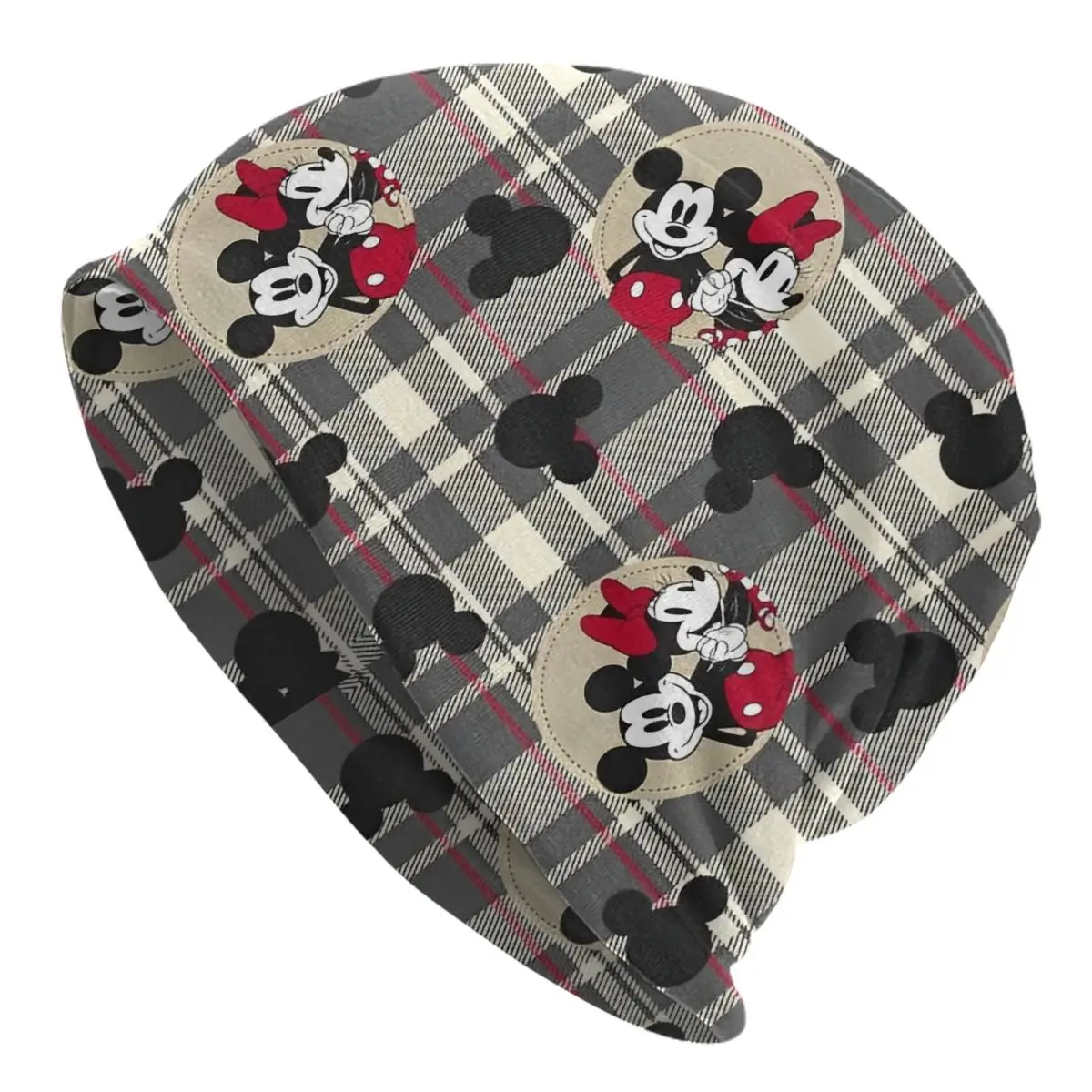 

Кепка с Микки и Минни Маус, милая винтажная осенне-зимняя уличная шапка с черепами, весенняя теплая многофункциональная шапка с капюшоном