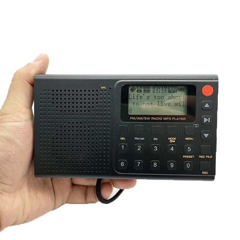 Muti-band Radio Bluetooth FM AM SW Portable Pocket Radios MP3 Digital REC Recorder Support Micro SD TF Card Sleep Timer Radio