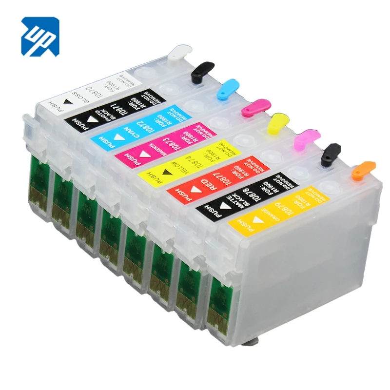 8 قطعة لإبسون 1900 R1900 خرطوشة الحبر القابلة لإعادة الملء كيبك CIS T0870/T0871/T0872/T0873/T0874/T0877/T0878/T0879 #1