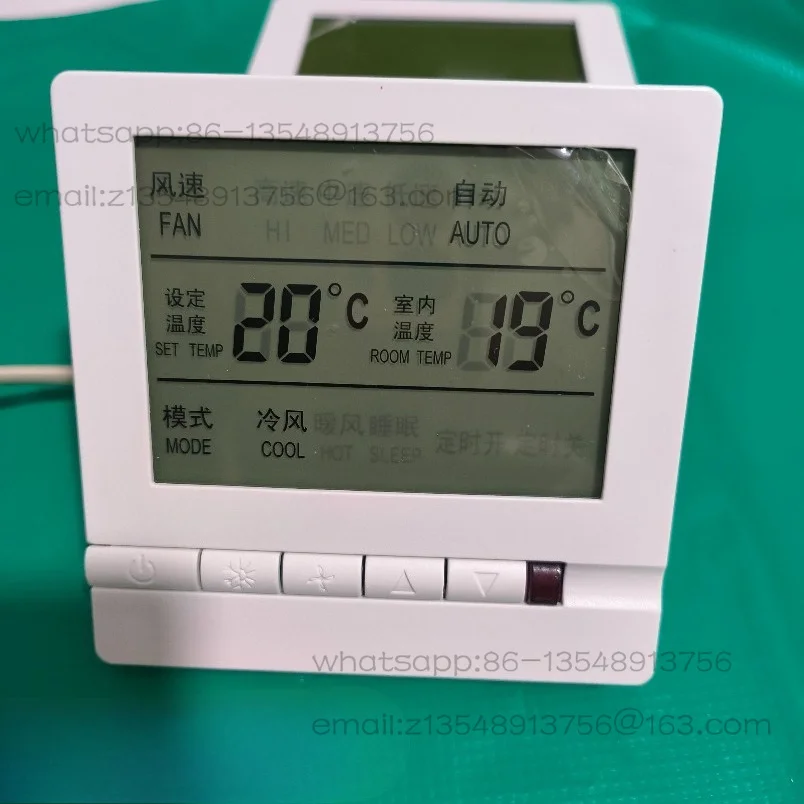 Central air conditioner water machine fan coil thermostat, LCD display, three-speed gear WiFi smart switch