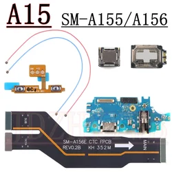 USB Charging Port Board For Samsung A15 4G/5G A155F A156B/U/P/E Earpiece Loudspeaker Volume Signal Motherboard Flex Cable