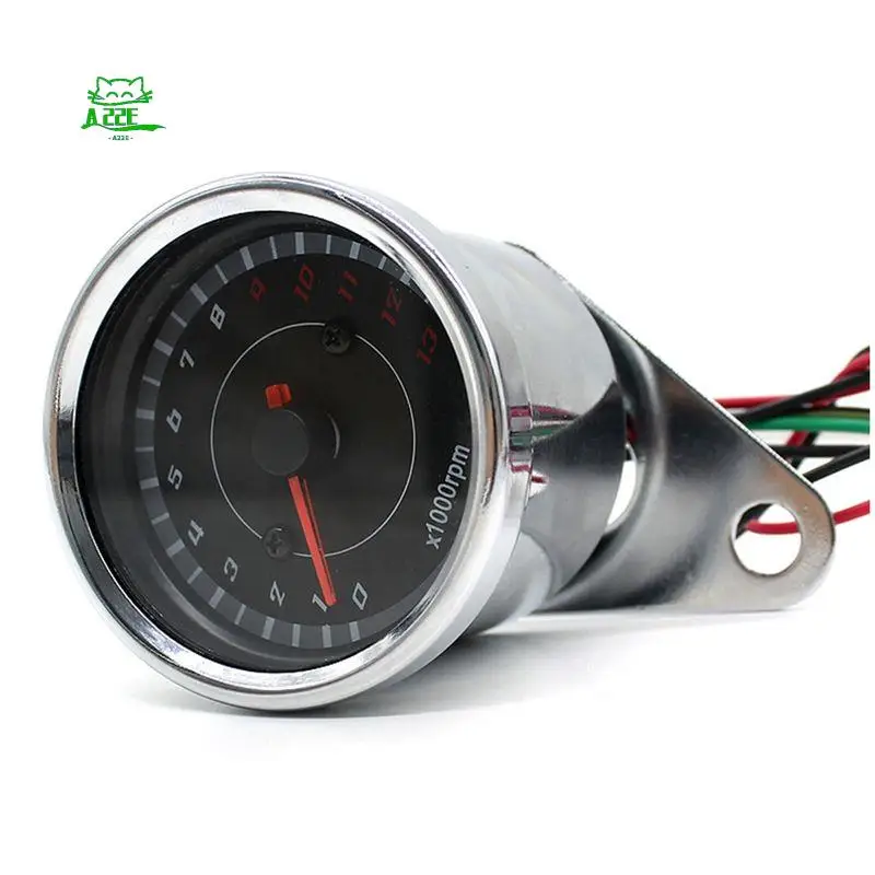 A22E-DC 12V Motorcycle Tachometer With Blue LED Backlight 1000RPM Analog Tachometer RPM Gauge Motorcycle Tacho Gauge