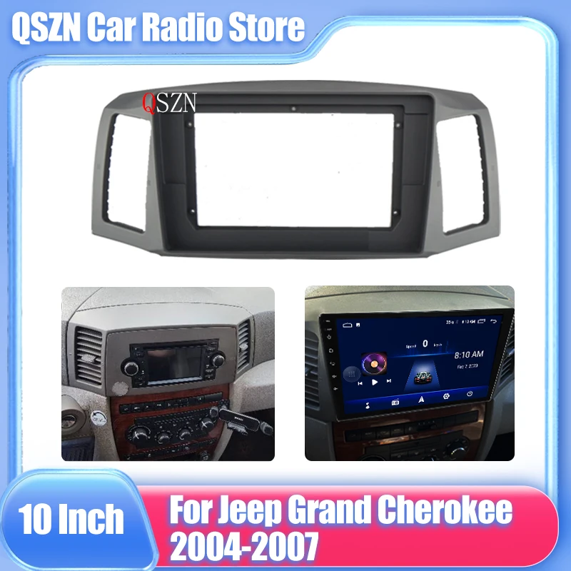 

2 Din 10.1 Inch Car Radio Plastic Fascia Panel Frame for Jeep Grand Cherokee 2004-2007 Installation DVD GPS Mp5 Dash Mount Kit