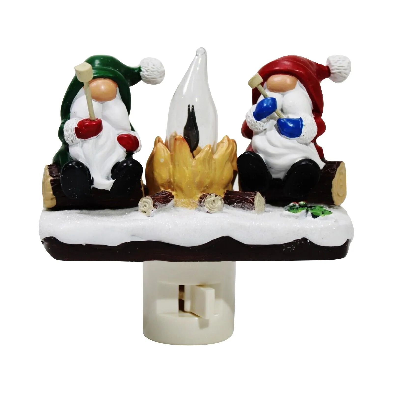 Gnome Dwarf Bonfire Flashing Night Light, Gnome Dwarf Fire Night Light, 4 Inch LED Fake Bonfire Night Light Plugs Into The Wall