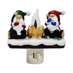 Gnome Dwarf Bonfire Flashing Night Light, Gnome Dwarf Fire Night Light, 4 Inch LED Fake Bonfire Night Light Plugs Into The Wall