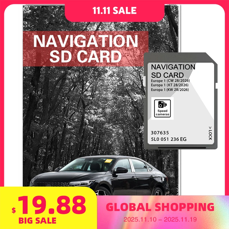 

A1 2026 for Skoda Octavia Rapid Yeti Kodiaq Karoq Car MIB2 Navigation SD Card 32GB Europe UK Maps GPS 5L0051236EG