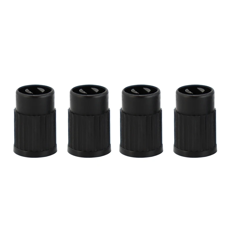 100pcs Core Remover Tire Valve Caps Black Plastic Tyre Valve Stem Covers with Screwdriver Top Tire Nipple Dust Caps No Seal