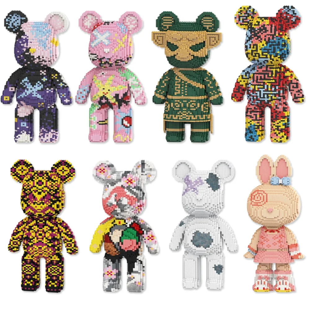 

Зомби-медведь, строительный блок, лабиринт, медведь, поцелуй, граффити, модель медведя, собранные конфеты, кролик, волшебные кирпичи, игрушка для детей, Рождественский подарок