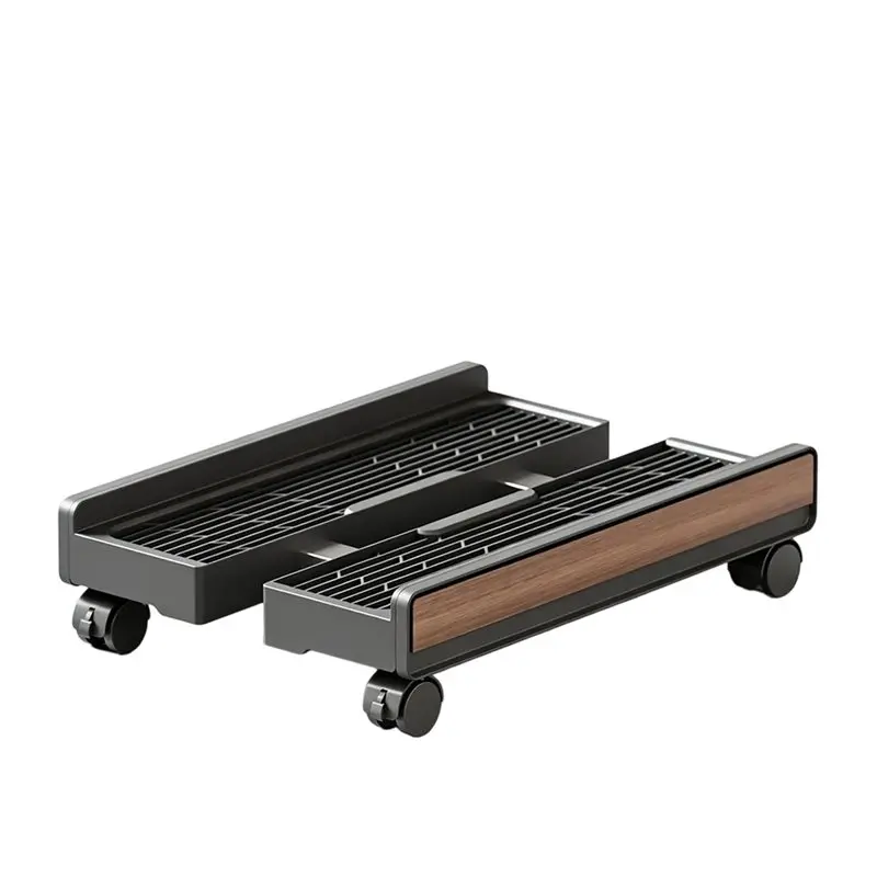 [B24B! Adjustable Rolling Computer Holder With Locking Wheels, Mobile CPU Stand For Gaming Towers, Under Desk PC Riser