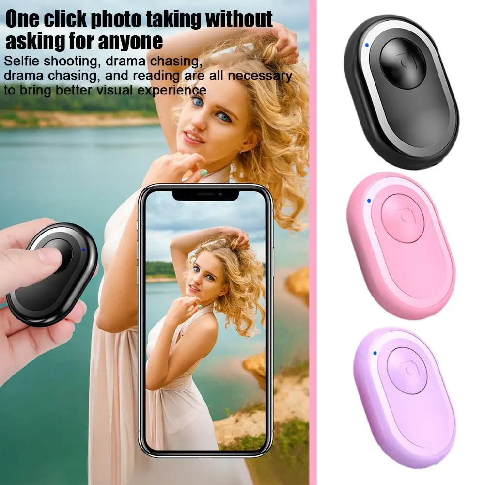 Selfie Remote Control Bluetooth Wireless Selfie Button Clicker for iPhone iPad Android Mobile Phone Selfie Shutter U0L3