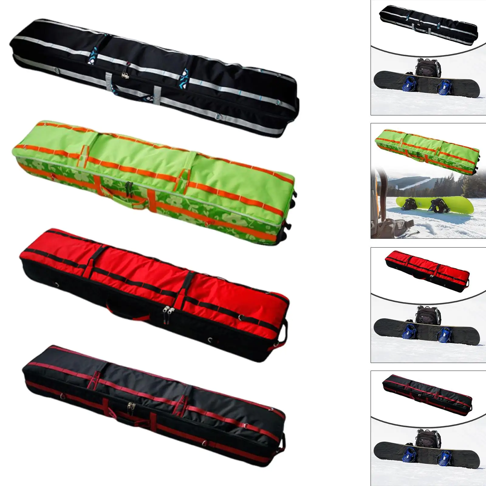 حقيبة على الجليد بعجلات، أزياء الناقل مع مقبض لحمل معدات التزلج وحقيبة تخزين للتزلج على الجليد في الهواء الطلق