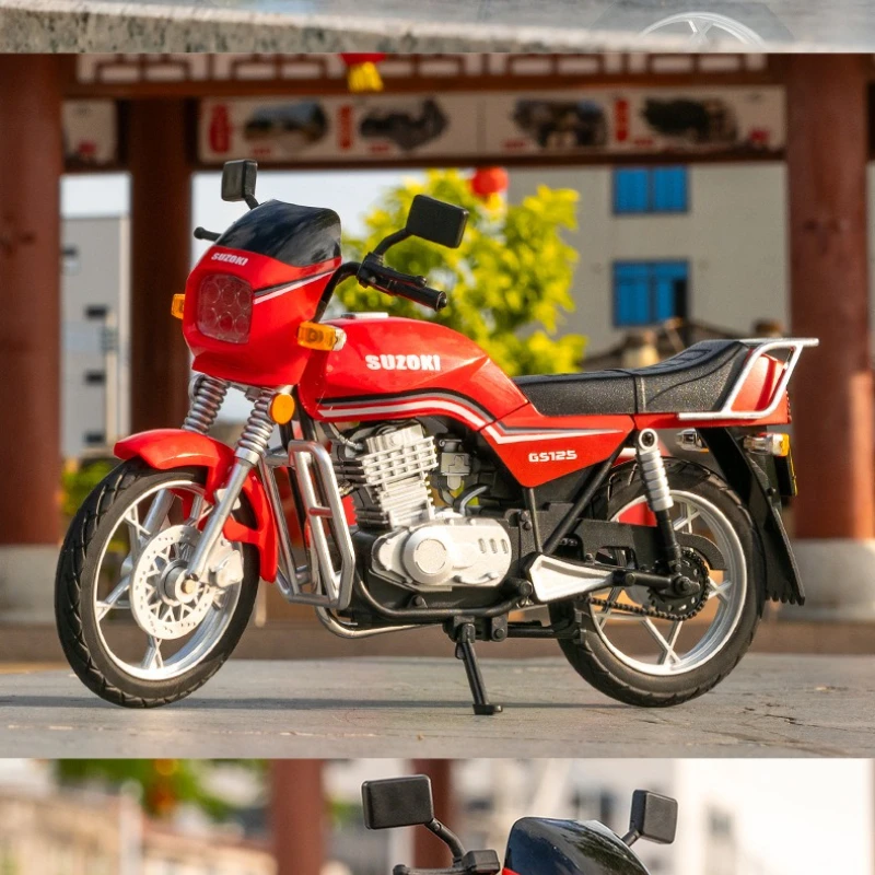 

Limited Edition 1:10 Retro Classic Motorcycle Model Simulation Alloy Sound and Light Slippery Toy Car Tabletop Ornament, Toy
