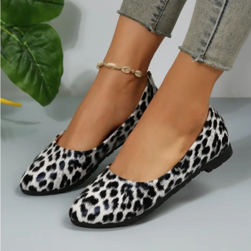 

New ArrivalsWomen's Pointed Toe Beautiful Fashion Summer Leopard Print Elements Flat Ballerina Comfortable Casual Women's Shoes