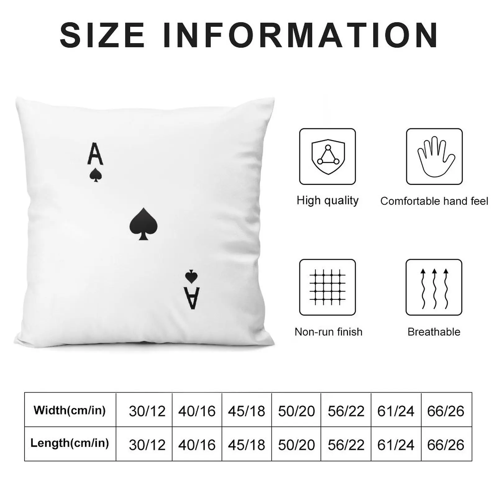 Ace of Spades- Playing Card Design Throw Pillow Luxury Cushion Cover Decorative Cushions pillow