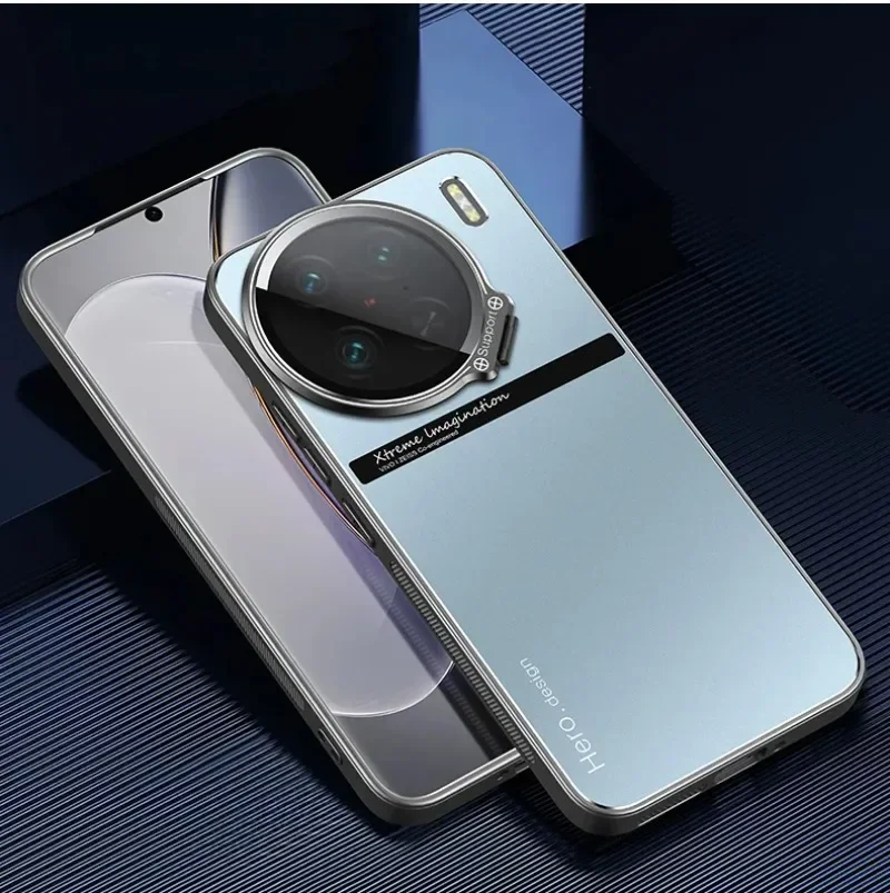 For Vivo X200 Pro X 200 Case Metal Camera Holder Cover for Vivo X100Ultra X100S X200Pro Shockproof Matte Protect Kickstand Case