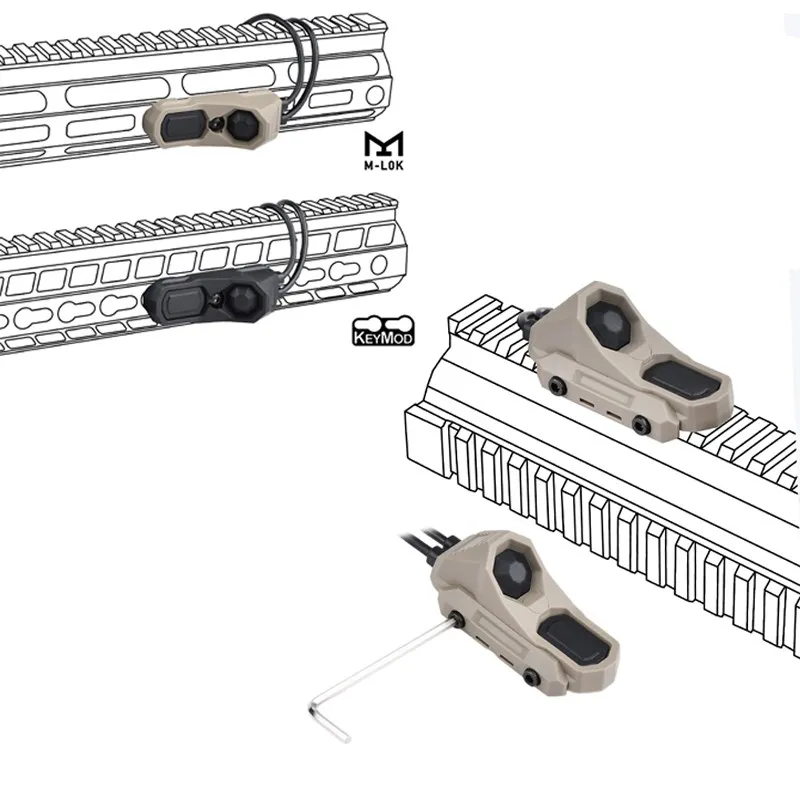 WADSN Airsoft Axon interruptor táctico de doble función a presión, interruptor remoto trasero SF/2,5/3,5/CRANE PLUG Surefir M300 M600 Scout Light