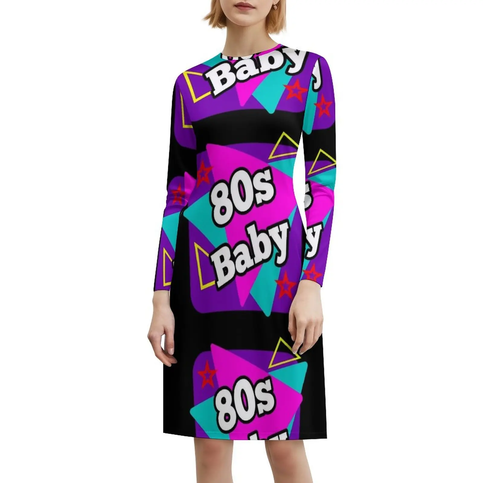 80S Baby-Eighties Baby-1980S Vestido de fiesta elegante retro para mujer Vestido de corte A con opciones cortas/largas/sin mangas 80S Baby Made In