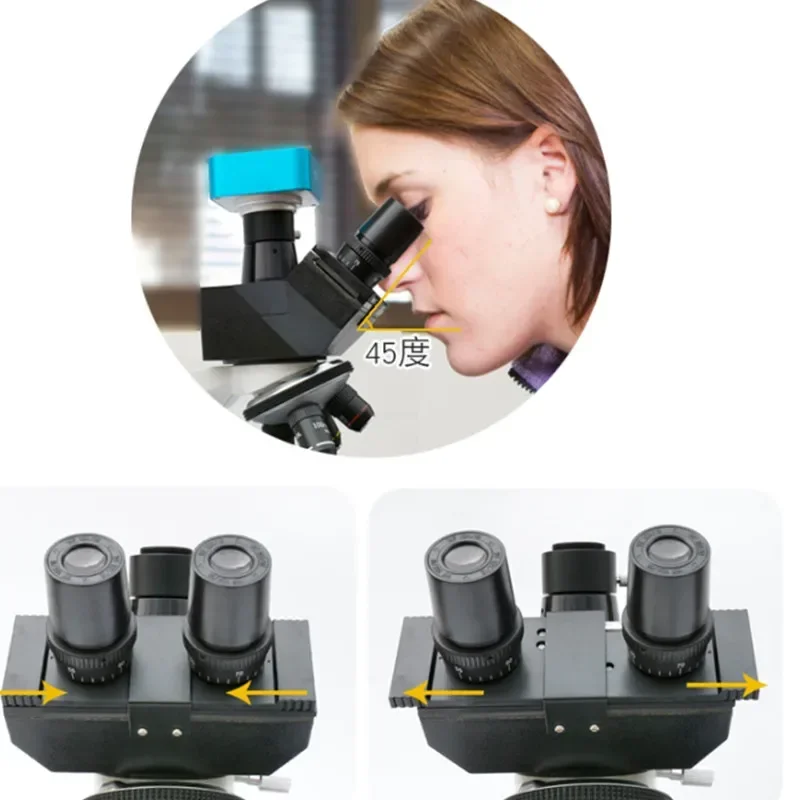 Hot Sale 107C Biological Microscope Professional Lab HD Trinocular Microscope Zoom 10-Inch LCD USB