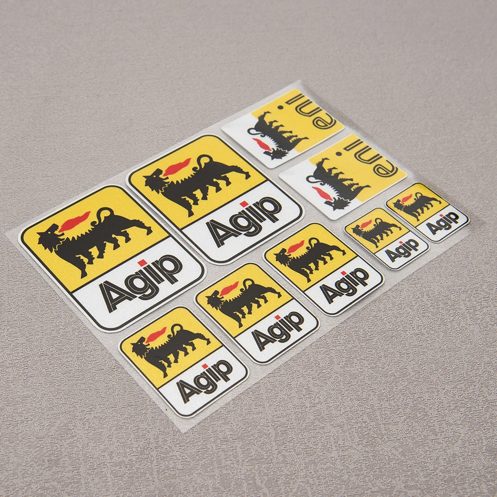 Motorcycle Stickers AGIP Eni Oil Bike Helmet Decal Laminated Aprilia Graphics for Suzuki Honda Kawasaki Ducati Yamaha Vespa