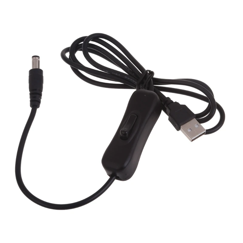 5V Universal Power Cable USB to 5.5x2.1mm Charging Cord Adapter with Switches for Webcam Router Drop shipping