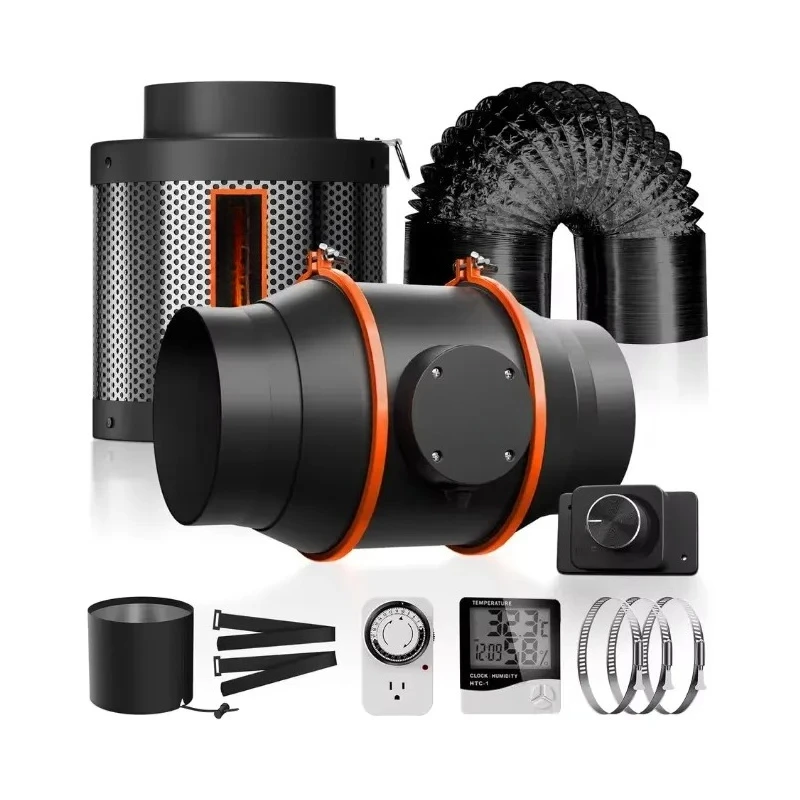 for  6 Inch Air Filter Kit RJ12 Speed Controller EC Motor Ventilation System Growth Tent Exhaust Duct Fan Kit