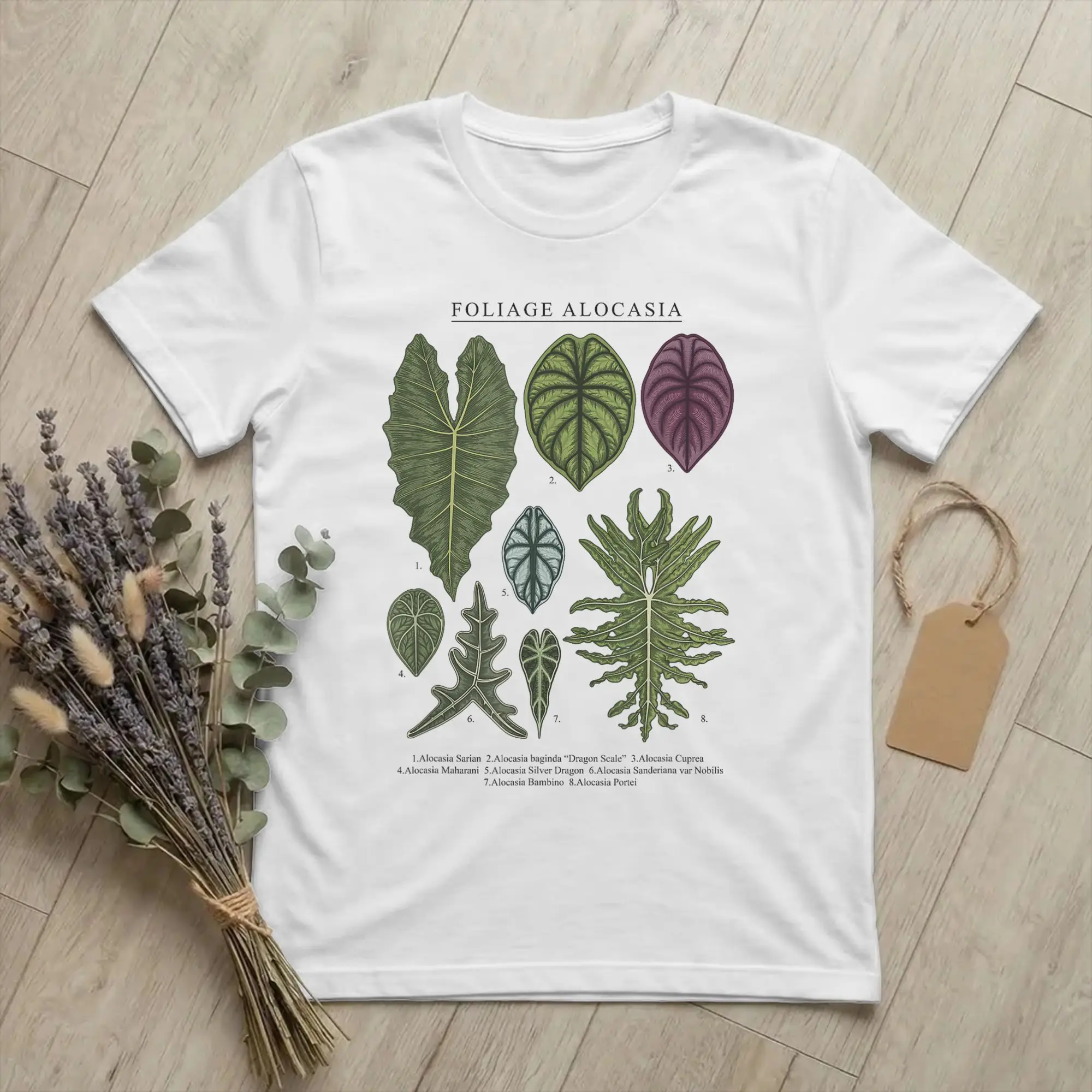 Camiseta Alocasia Polly Foliage Plants Aroid para hombre, camisetas de algodón Vintage Anthurium, camisetas de manga corta con cuello redondo, mercancía de verano