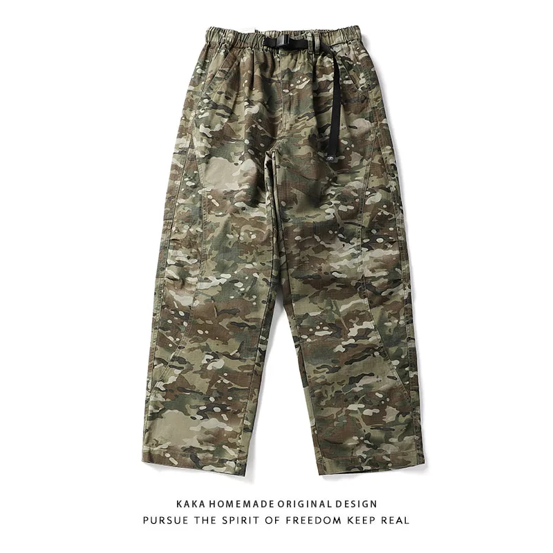 

Retro Japanese Streetwear Waed Work Trousers Men's Spring Autumn Loose Straight Casual Long Pants Youth Faion Casual Pants