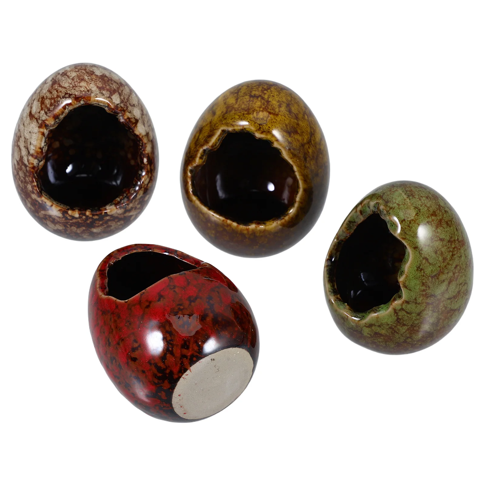 

4Pcs Japanese Retro Dry Ice Ceramic Cups Exquisite Egg-Shaped Containers for Home Hotel Table Decor Sashimi Sushi Restaurant