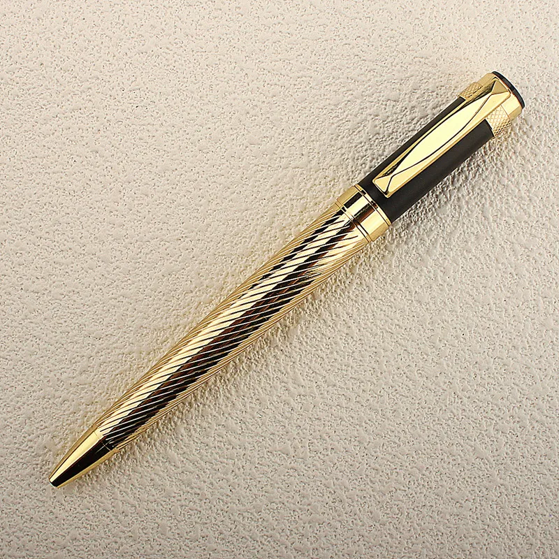 Luxury Quality 719 Silvery Business Office Medium Nib Ballpoint Pen New School Stationery Supplies Gold Ball Point Pens