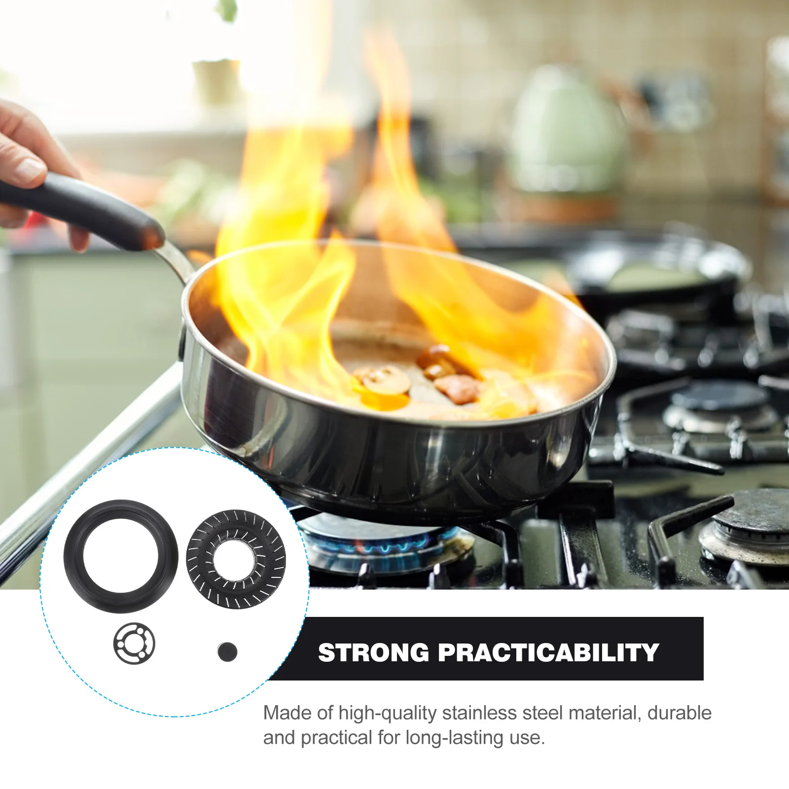 

Stainless Steel Gas Burner Grate Durable Kitchen Gadget Suitable Home Restaurant Practical Long Lasting Efficient Cooking
