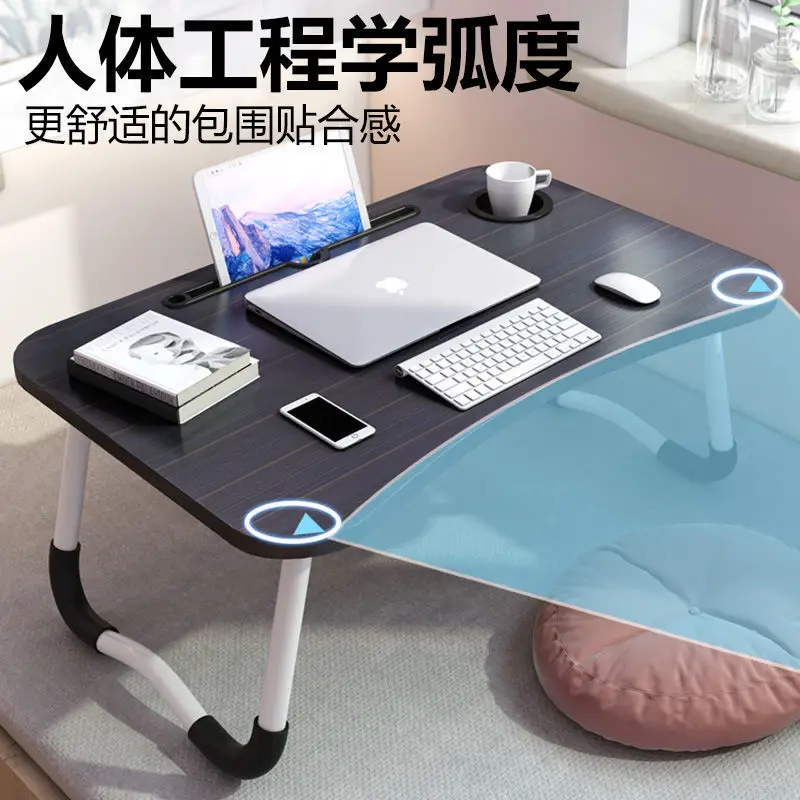 AOLIVIYA Bed Desk Folding Small Table with Drawers Junior High School Online Class Study Table Computer Table College Student