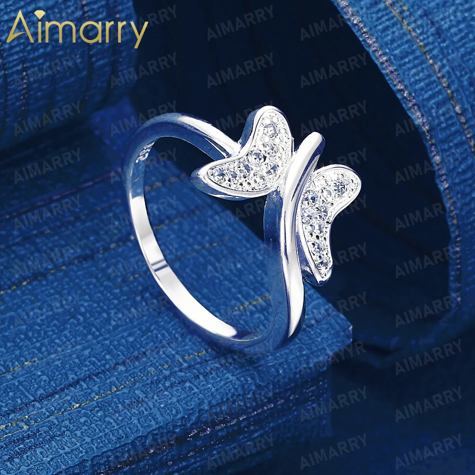 925 Sterling Silver 7-10# Exquisite Butterfly Set AAA Zircon Ring for Women's Wedding Anniversary High-quality Fashion Jewelry
