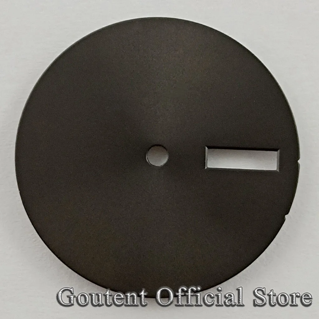 Goutent 28.5mm Black/White Sterile Watch Dial Fit NH35 NH36 4R Movement Watch Parts 3 O\'clock/3.8 O\'clock  Crown