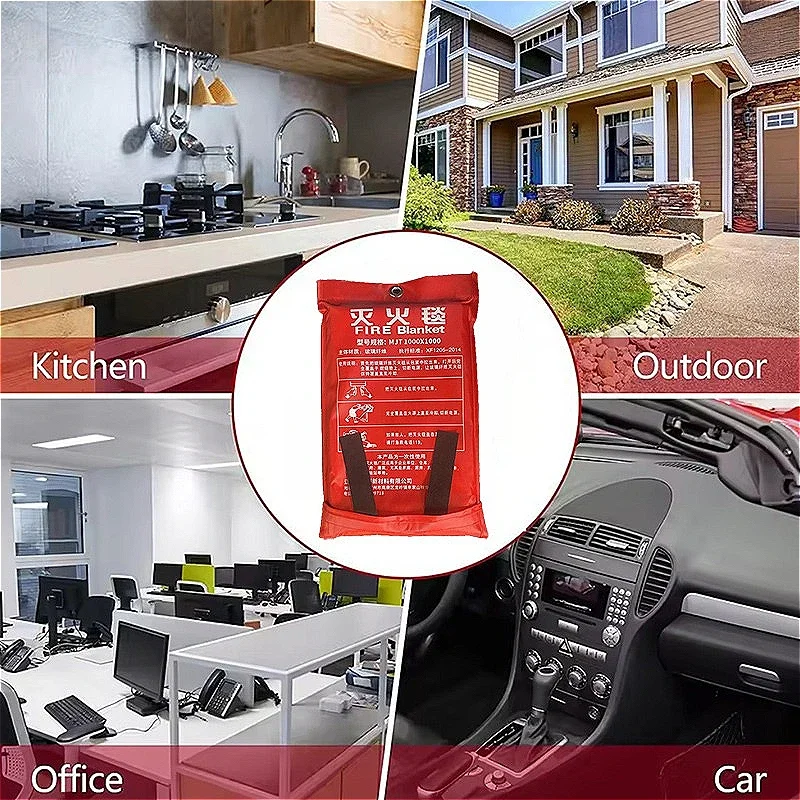 1m/1.5m Fire Blanket Fighting Fire Fireproof and Flame Retardant Emergency Survival Refuge Safe Cover Fireproof Emergency Cover