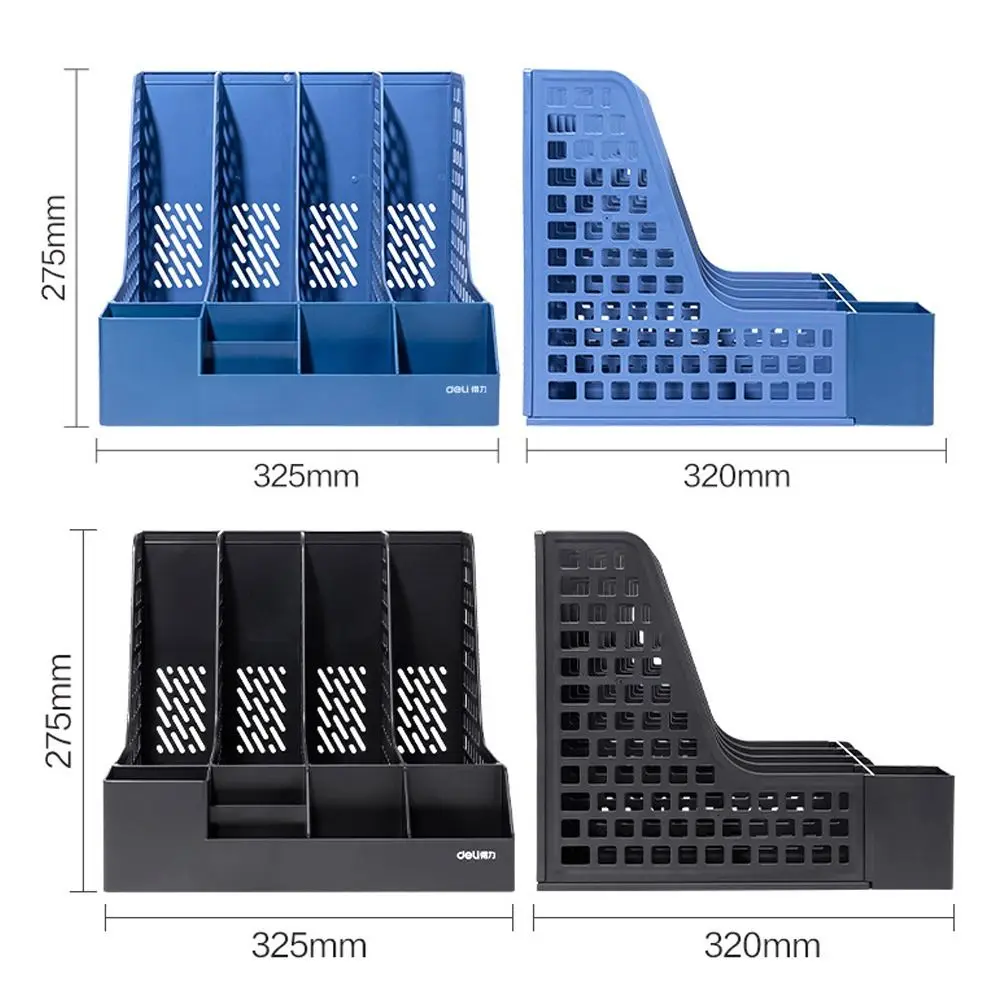 New 4/3-compartment File Box Bookshelf Organizers Stationery Accessories Desktop File Rack Office Storage Workplace