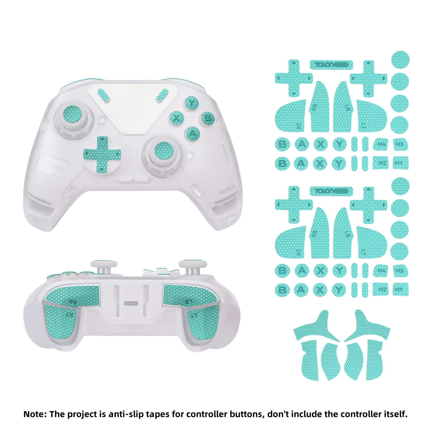 

TALONGAMES Controller Buttons Sticker Triggers Sticker Tape Compatible With Flydigi APEX 4 Controller(Cyan)