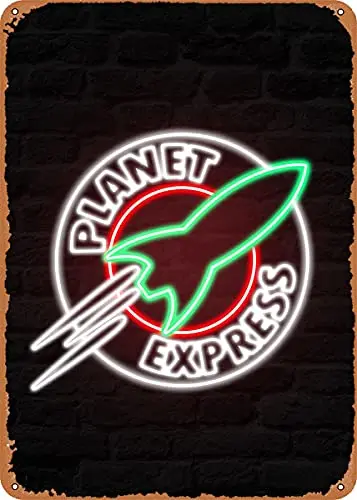 Planet Express Futurama Vintage Look Metal Sign Patent Art Prints Retro Gift 8x12 Inch